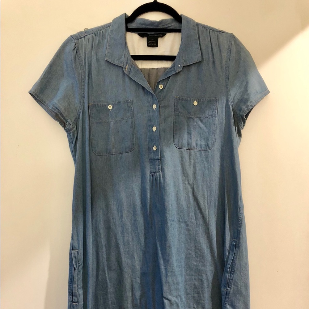 Chambray shirt dress